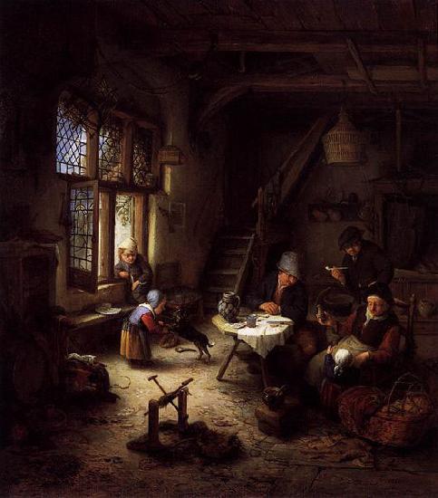 Adriaen van ostade Peasant Family in a Cottage Interior France oil painting art